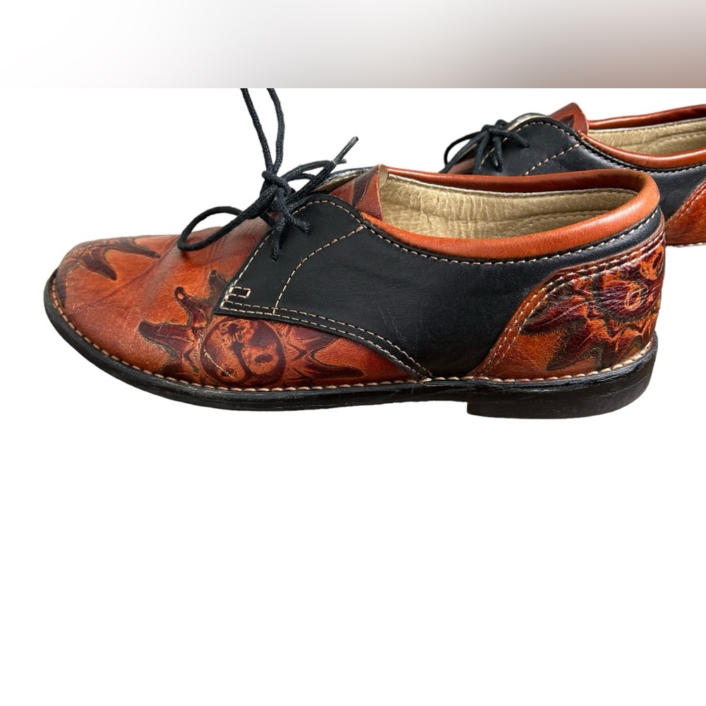Vintage Biltrite Brown Leather Shoes Sun Print Size 8.5